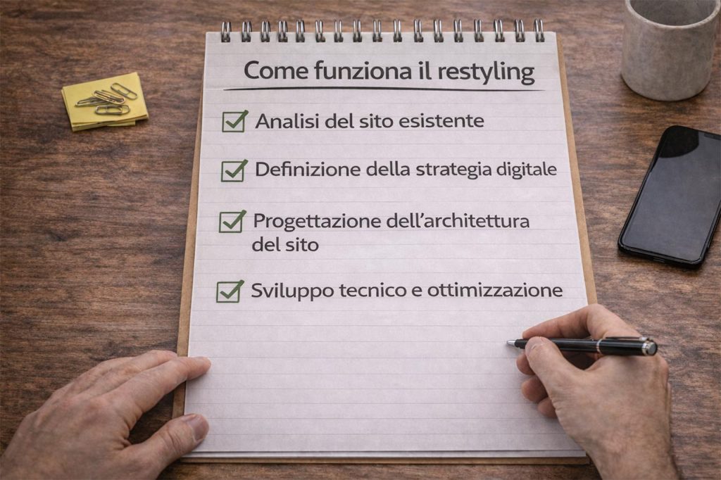 Restyling sito web aziendale Senza titolo 1 2 6 Come funziona il processo di restyling